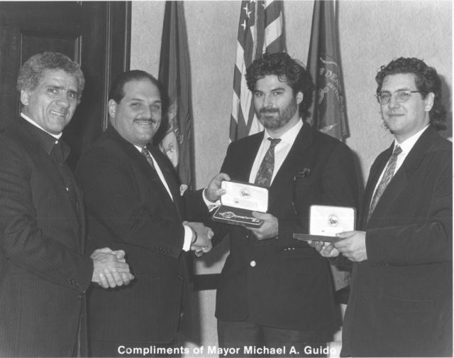 Flavio Colusso, cittadinanza onoraria a Dearborn USA 1992