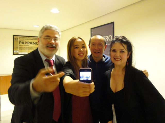 Flavio Colusso con Tan Dun, Maria Chiara Chizzoni e Fei Yue