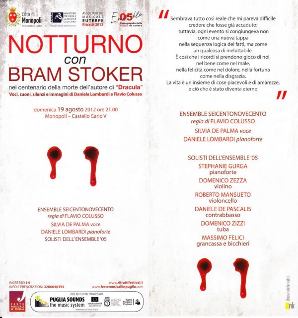 Notturno con Bram Stoker, Colusso e Lombardi - MONOPOLI
